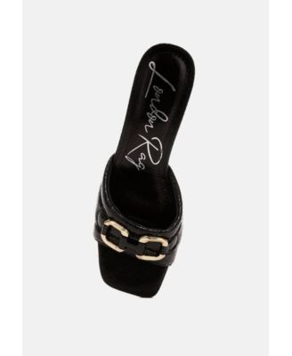 Womens Bellamy Horsebit Detail Snake Print Sandals