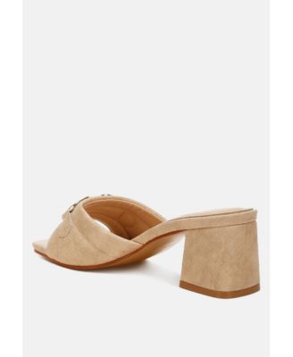 Womens Bellamy Horsebit Detail Snake Print Sandals