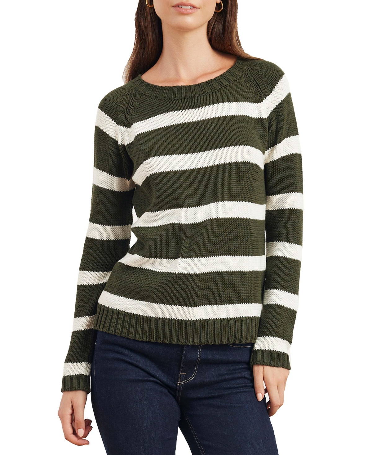 Paneros Clothing Women's Striped Sloane Crewneck Sweater