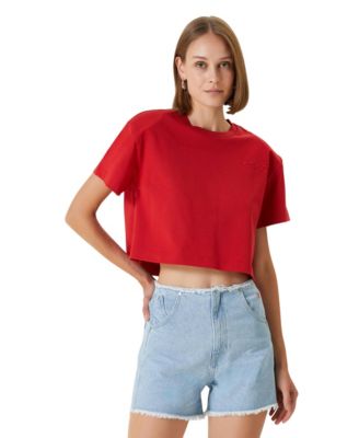 Women's COTTON YOUR ITCH SHOULDER PADDED T-SHIRT
