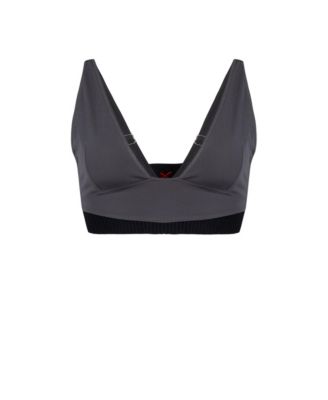 Women's Polyamide-Blend Cropped V-Neck Active Top