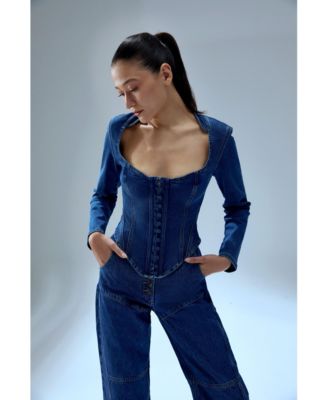 Women's Denim Corset Top