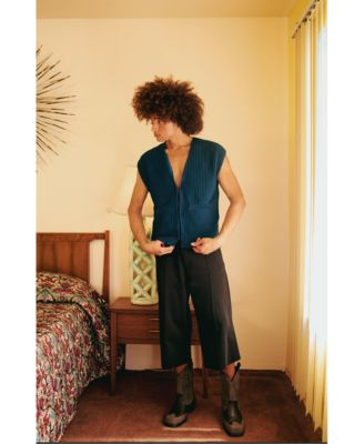 Women's Men's Relaxed-Fit Sleeveless Knit Sweater Vest