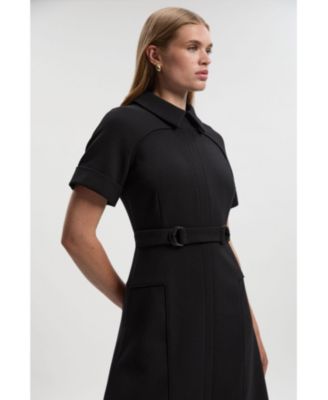 Women's Stretch Tab Detail Full Midi Dress