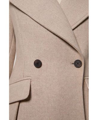 Women's Wool Tailored Flared Skirt Midi Coat