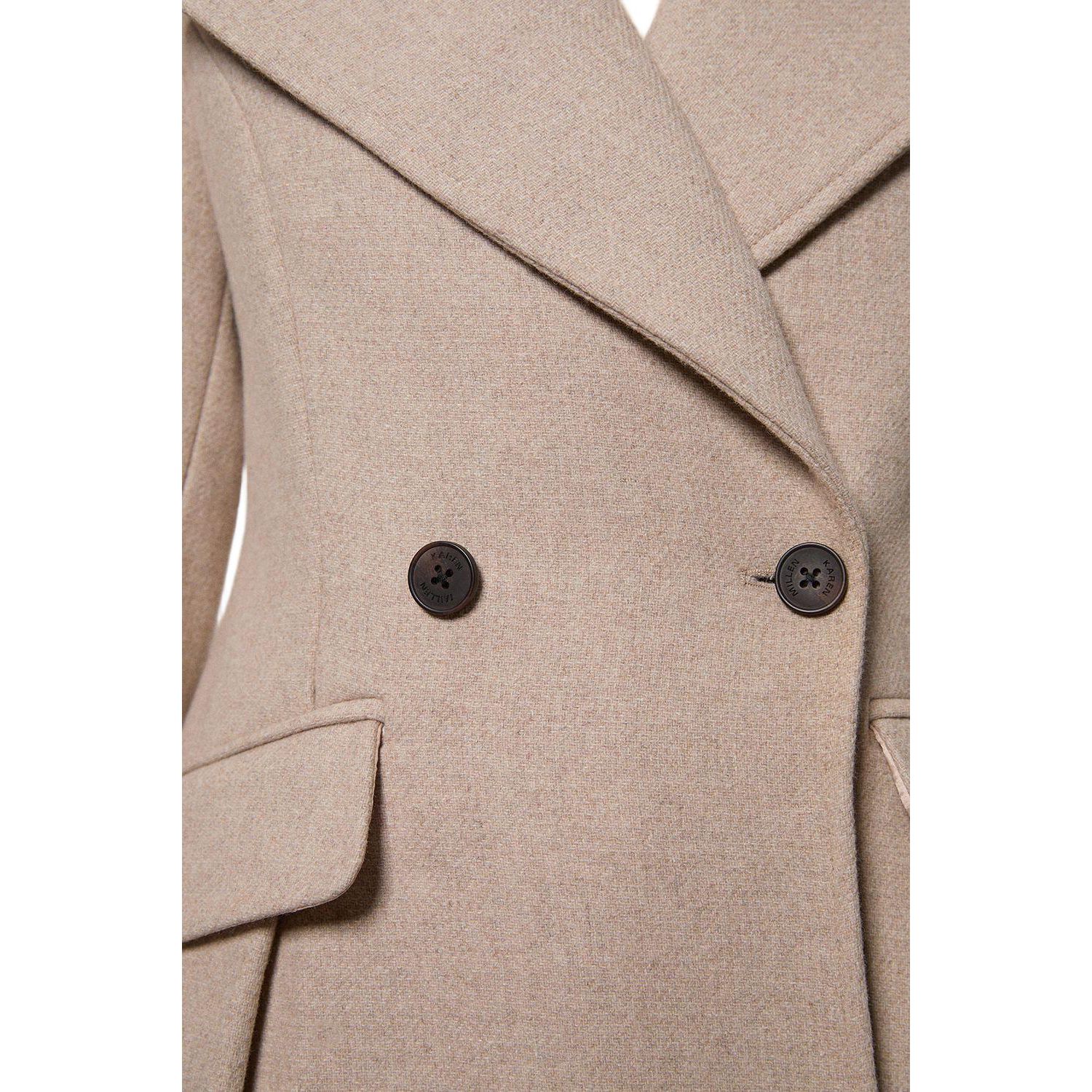Women's Wool Tailored Flared Skirt Midi Coat