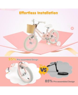 Kids Bike with Training Wheels and Adjustable Handlebar Seat