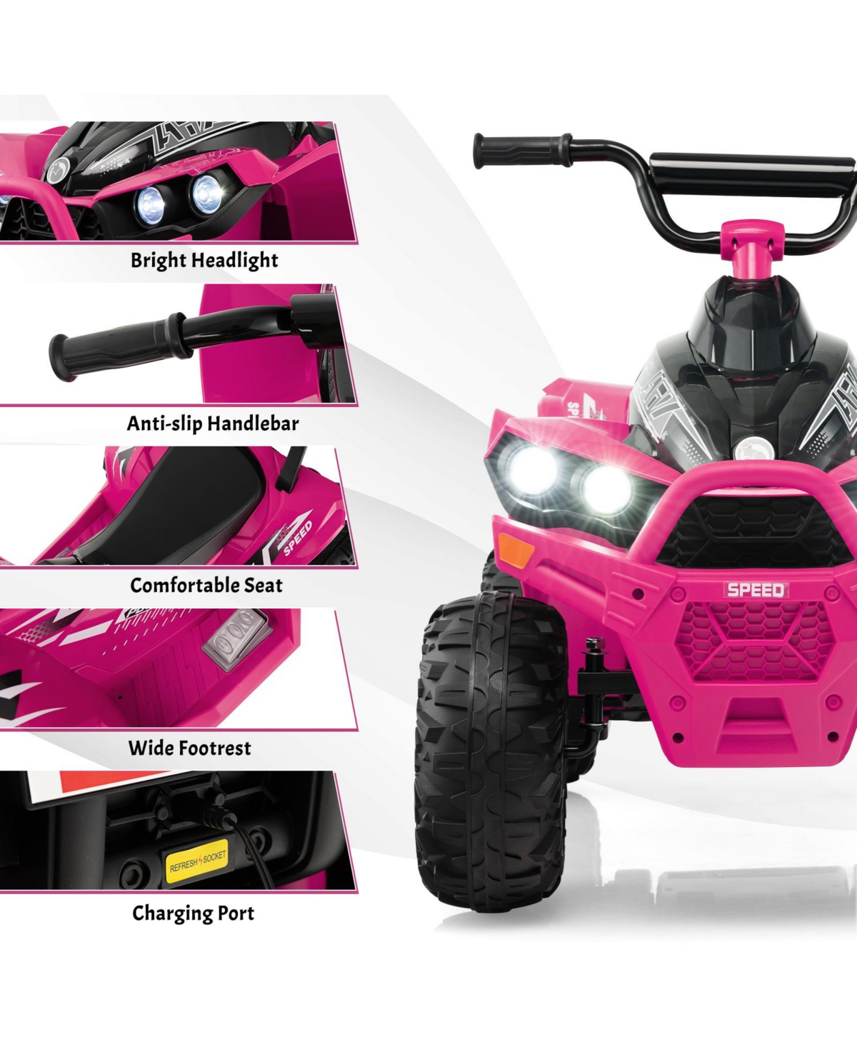 Sugift 12V Kids Ride On Atv with High/Low Speed and Comfortable Seat