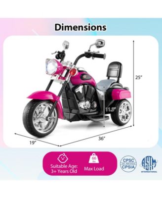 6V Powered Toddler 3-Wheel Motorbike Ride On Toy with Horn and Headlight