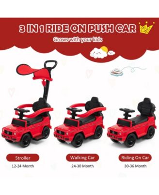 3-In-1 Ride on Push Car Mercedes Benz G350 Stroller Sliding Car with Canopy