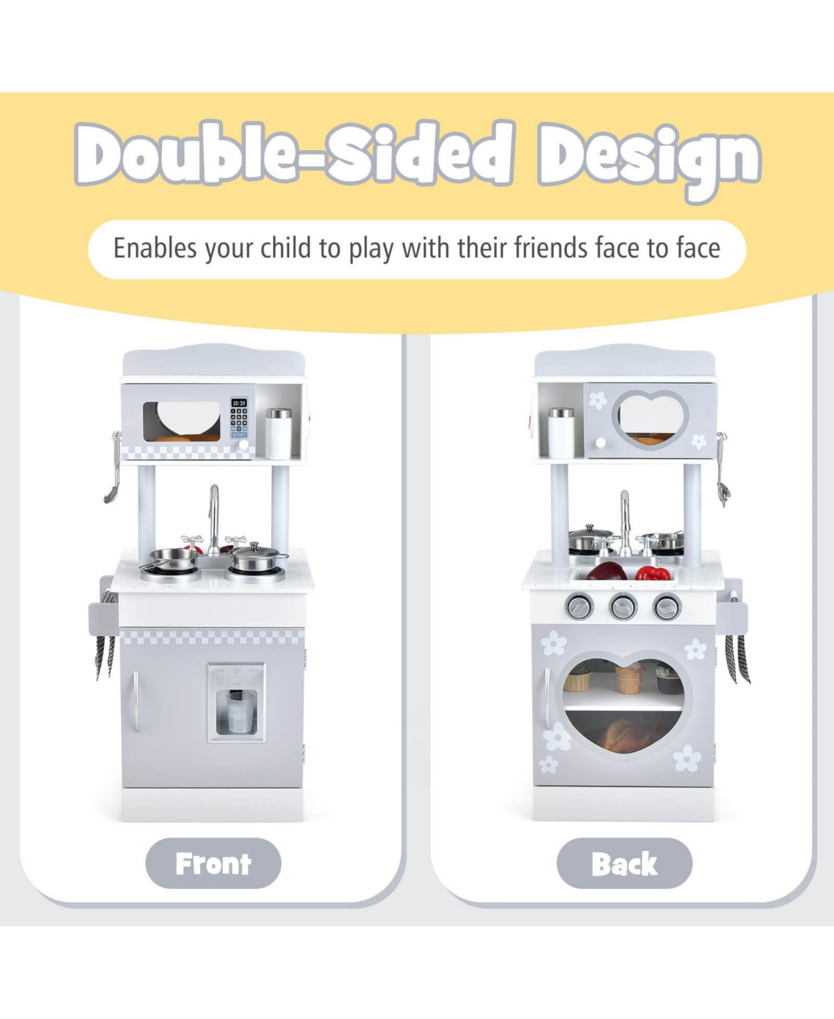 Sugift Chef Pretend Kitchen Playset with Cooking Oven and Sink for Toddlers