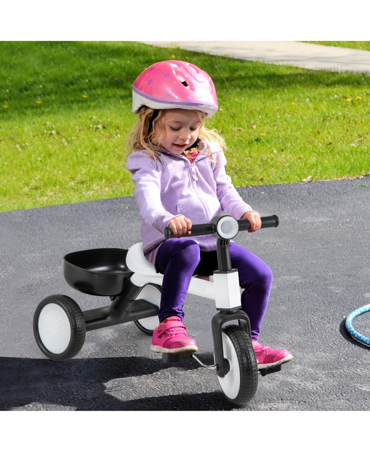Sugift Toddler Convertible Trike with 86° Limited Steering Angle and Carbon Steel Frame