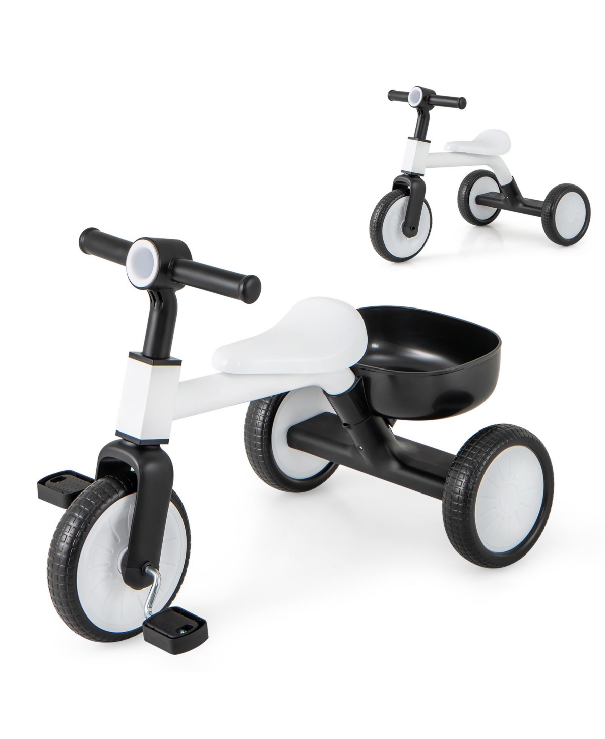 Sugift Toddler Convertible Trike with 86° Limited Steering Angle and Carbon Steel Frame