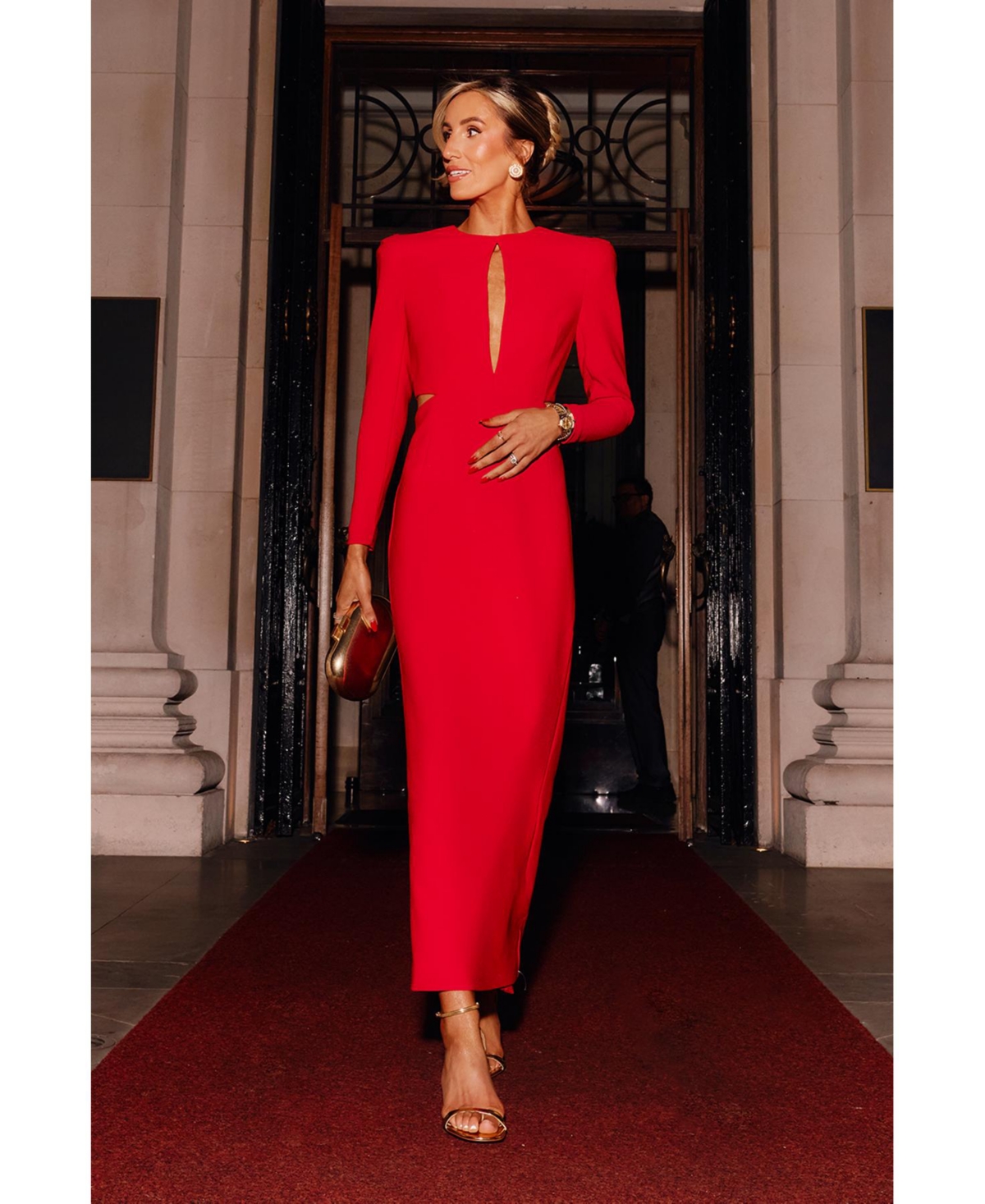 Karen Millen Women's Scuba Crepe Plunge Maxi Dress