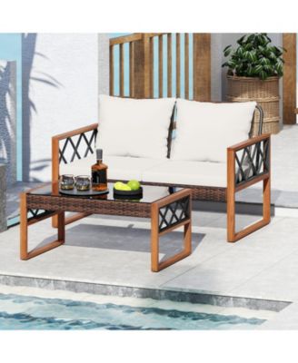 2 Pieces Patio Furniture Set Outside Conversation Set