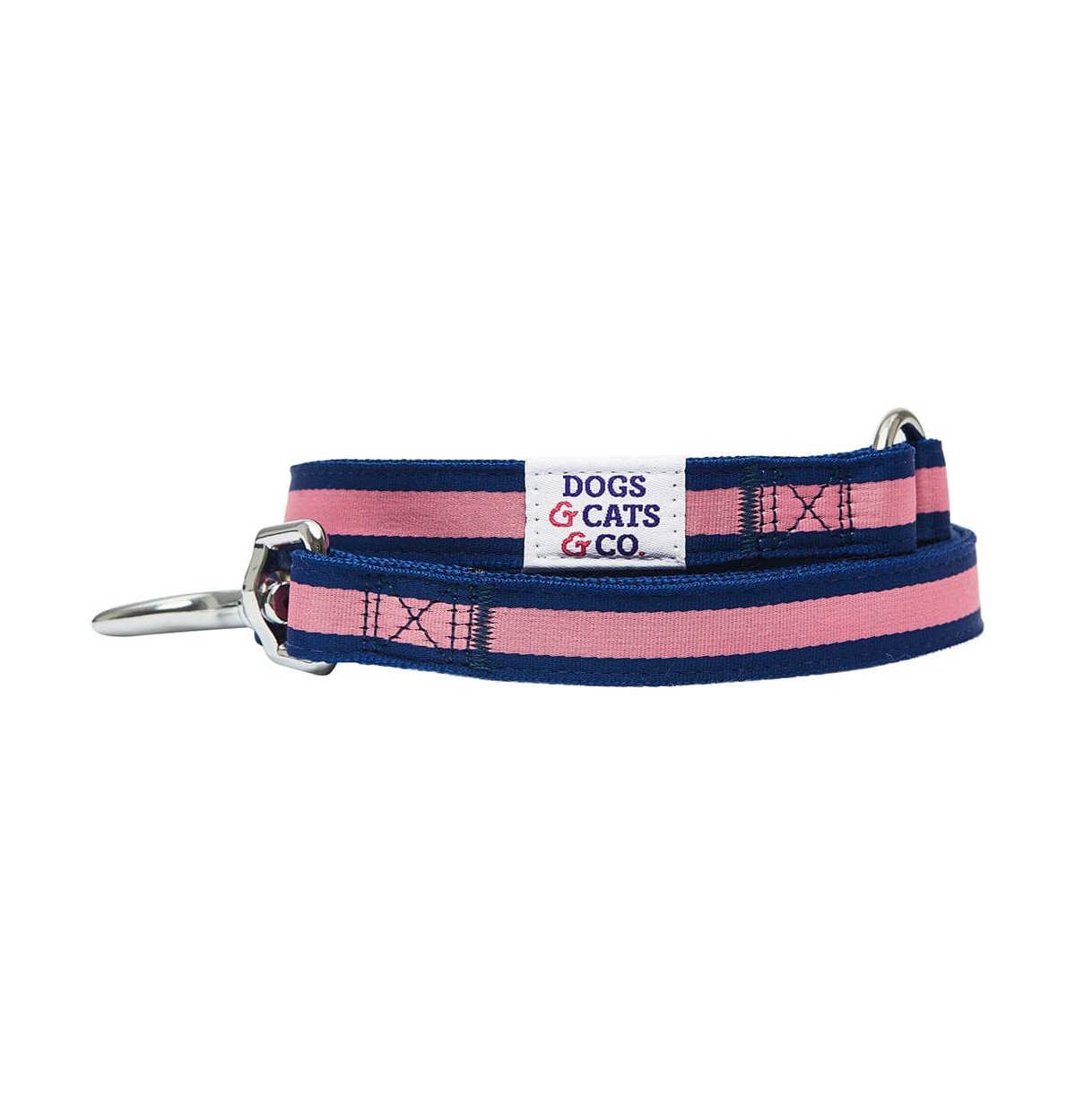 Dogs & Cats Co. Striped Dog Leash Red and Pink