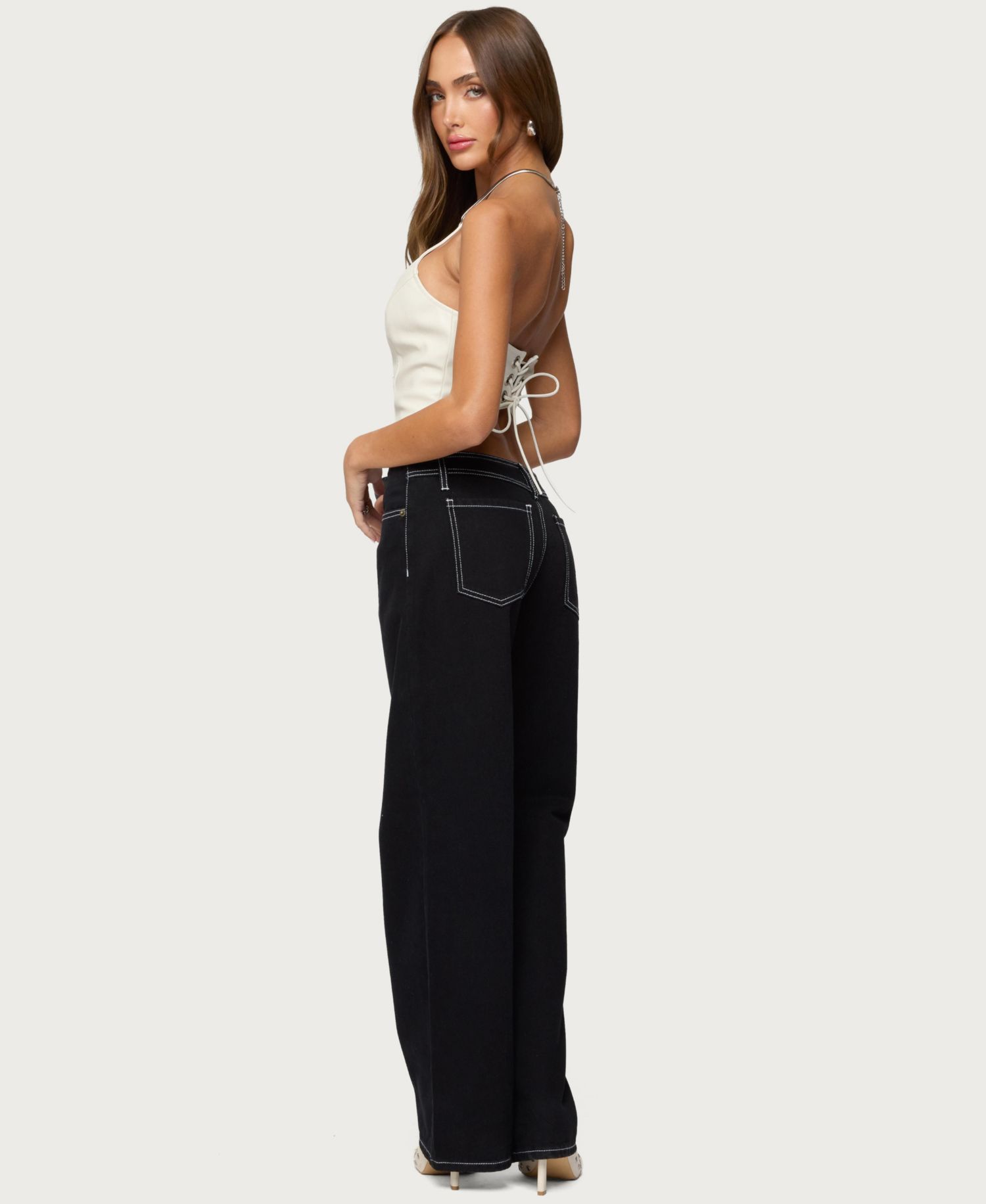 Women's Kizzie Faux Leather Halter Top