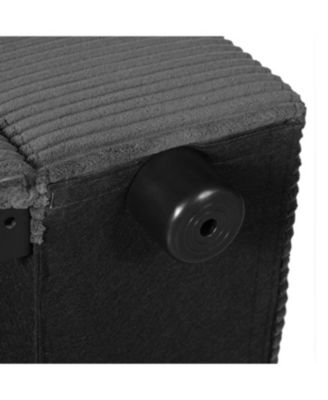 Oversized Corduroy Chaise Lounge with Storage Ottoman, Cup Holders & USB