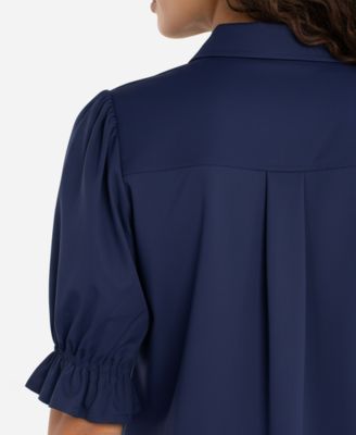 Petite Puffed-Sleeve Blouse