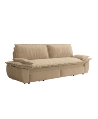 Streamdale Queen Pull Out Sofa Bed, 3-in-1 Convertible Sleeper, Corduroy Loveseat Bed, Camel
