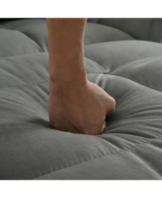 Streamdale 3-in-1 Velvet Pull Out Couch Bed with Reclining Backrest & Pillows (Dark Grey