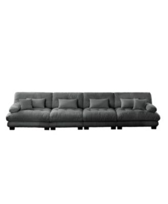 Streamdale 4-Seater Modular Chenille Sofa Couch for Living Room, Apartment, Office - Gray