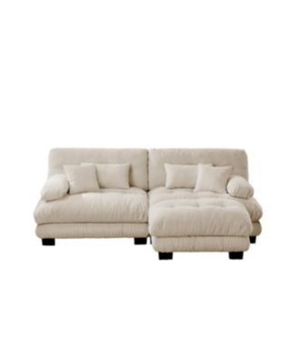 Streamdale Cloud Couch Chenille 2 Seater Sofa with Pillows & Ottoman