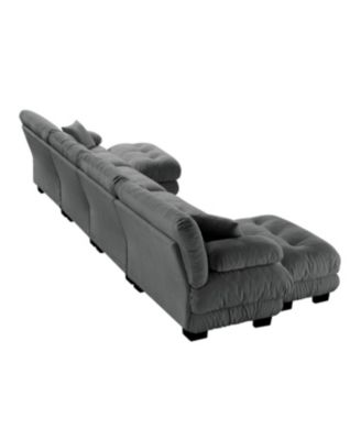 Free Combination Modular Sectional Sofa, U Shaped Couch, 4-Seater Comfy Cloud Couch