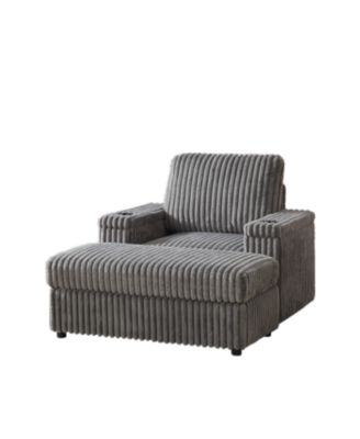 42.5" Corduroy Single Recliner with Pillow, Cup Holder, Storage Footrest