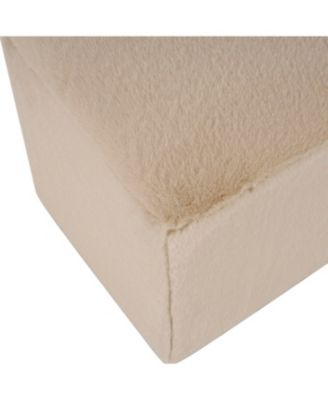 Streamdale Almond Long Plush Ottoman, Modern Simple Footstool and Seat for Home Use