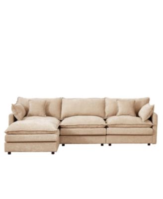 Streamdale Modular Sectional Sofa, 102 Inch L Shaped Couch Set, 3-Seater Comfy Cloud Couch with Ottoman