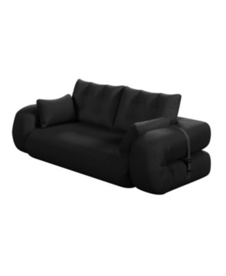 Streamdale Human Dog Bed, Lazy Sofa Couch, 78.7" Foldable Sofa Bed, 3-in-1 Teddy Fabric Foam Sleeper Sofa Bed, Black