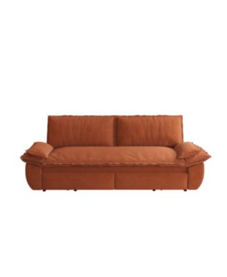 Orange 73.2" Queen Pull Out Sofa Bed, 3-in-1 Convertible Sleeper