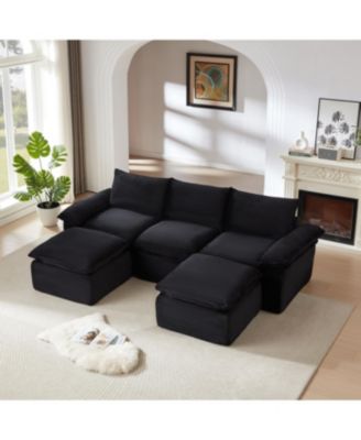 Streamdale Modern corduroy cloud sofa, comfortable & combinable for living rooms.