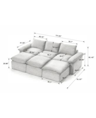 Modern corduroy cloud sofa, freely combined, comfortable sitting experience.