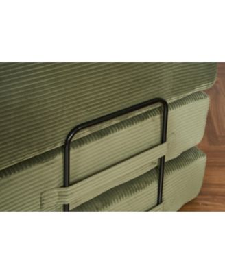 Streamdale Green Corduroy Convertible Sleeper Sofa Bed with Pillow