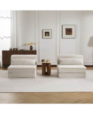 Streamdale Compression Sofa, Convertible Floor Sofa Bed, White