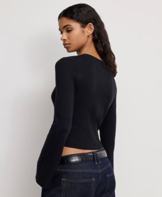 Women's Bell Sleeve Knit Cardigan Sweater, Regular & Plus Size