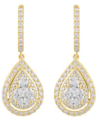 Diamond Drop Earrings (1-1/8 ct. t.w.) in 14k Yellow Gold