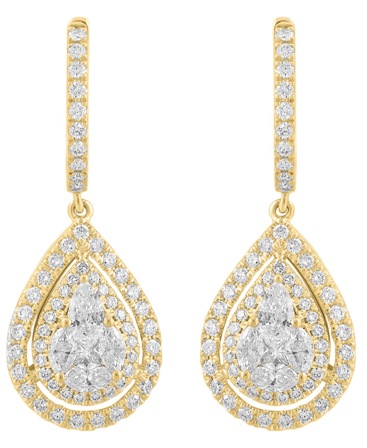 Diamond Drop Earrings (1-1/8 ct. t.w.) in 14k Yellow Gold