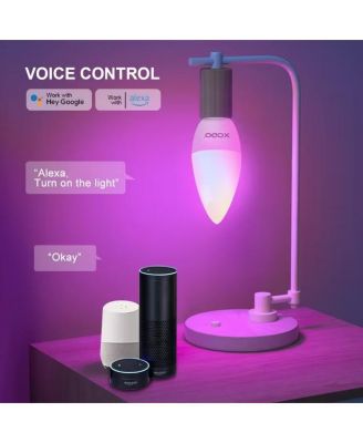 LB4 Smart Wi-Fi A19 Candelabra LED Bulbs, Dimmable, App & Voice Control (4-Pack