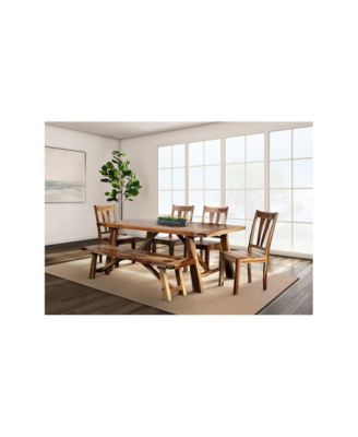 2-Piece Solid Sheesham Wood Dining Chair Set with Kalispell Design