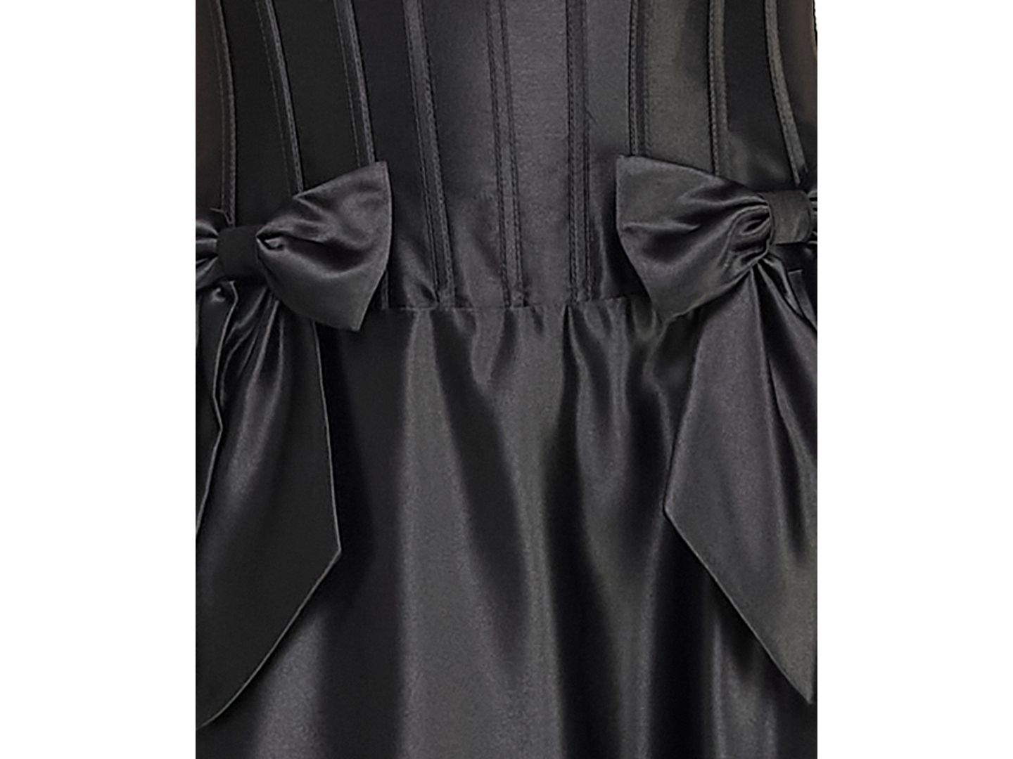 Женское платье B Darlin Juniors Strapless Satin Ball Gown with Waist Bows and Corset Bodice, цвет: Чёрный — фото 6