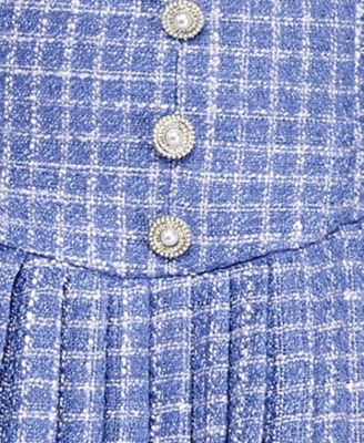 Juniors' Square Neck Pleated Dress