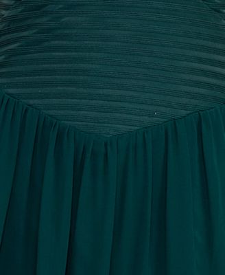 Juniors' V-Neck Shirred Midi Dress