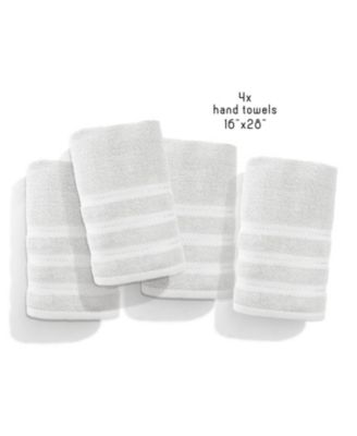 Luxury Soft & Absorbent 100% Ring Spun Cotton Hand Towels for Bathroom, Shower, Spa - 4 Piece Hand Towel Set