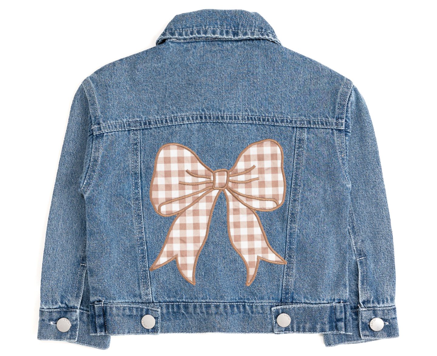 Куртка Sweet Wink Gingham Bow Patch Denim для девочек-малышей, цвет: Джинсовый — фото 1