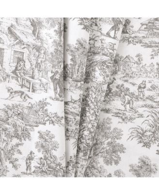 Victoria Park Toile Water Proof Room Darkening Blackout Tailored Window Valance - 70 x 12, Gray