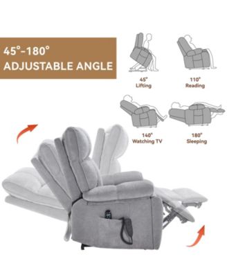 Heat Massage Dual Motor Infinite Position Up to 350 LBS Large Electric Power Lift Recliners with Hidden Cup Holders, Power-Remote