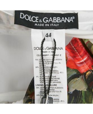 Women's White Floral Print Cotton Blend Mini Dress